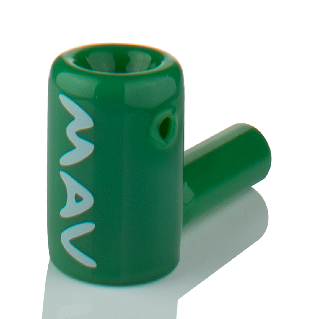 MAV Glass 2.5" Mini Hammer Hand Pipe in Forest Green with Deep Bowl - Side View