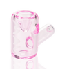 MAV Glass Mini Hammer Hand Pipe in Pink, 2.5" Borosilicate Glass, Angled Side View
