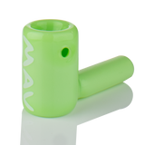 MAV Glass 2.5" Mini Hammer Hand Pipe in Slime Green, Borosilicate Glass, Side View