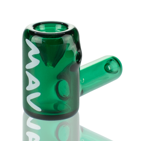 MAV Glass 2.5" Mini Hammer Hand Pipe in Teal, Borosilicate Glass, Angled Side View