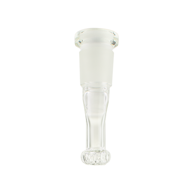 MAV Glass 3" Clear Downstem 29mm to 19mm with Showerhead for Bongs, Front View