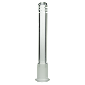 MAV Glass 4" Clear Downstem 19mm to 14mm for Bongs, Front View on Seamless White