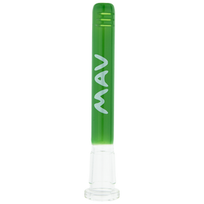 MAV Glass 4" Forest Green Color Downstem 18mm to 14mm for Bongs, Front View on White Background