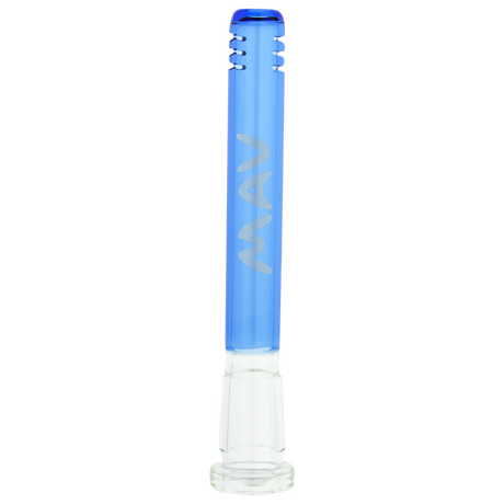 MAV Glass 4" Ink Blue Downstem 18mm to 14mm for Beaker Bongs, Front View