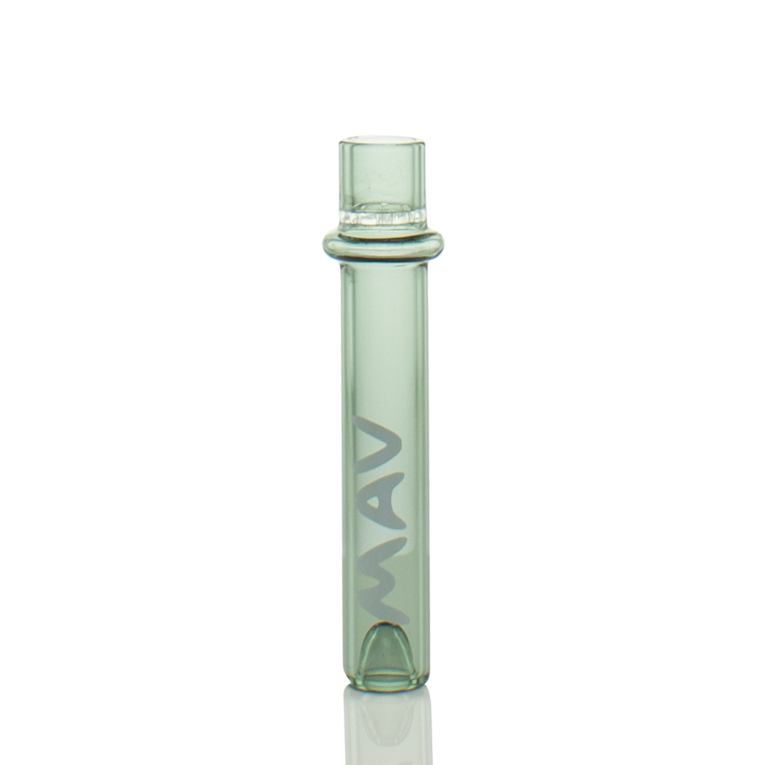 MAV Glass 4" One Hitter in Smoke, Heavy Wall Thick Glass, Front View on Seamless White