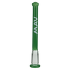 MAV Glass 4" Showerhead Slitted Downstem in Forest Green for Bongs, Front View