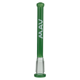 MAV Glass 4" Showerhead Slitted Downstem in Forest Green for Bongs, Front View