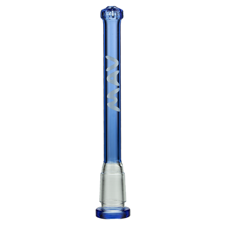 MAV Glass 4" Showerhead Slitted Colored Downstem in Ink Blue for Bongs, Front View