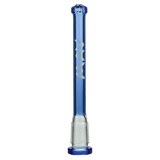 MAV Glass 4" Showerhead Slitted Colored Downstem in Ink Blue for Bongs, Front View