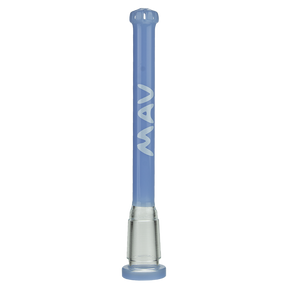 MAV Glass 4" Lavender Showerhead Slitted Downstem for Bongs, Front View on White Background