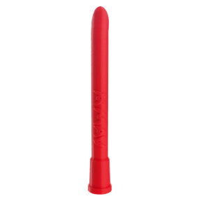 MAV Glass 5" Red 3D Printed 10 Hole Downstem for Bongs, Front View on White Background