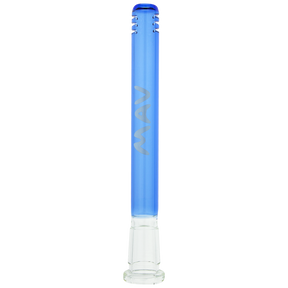 MAV Glass 5" Ink Blue Downstem, 18mm to 14mm, for Beaker Bongs, Front View