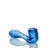 MAV Glass 5" Sherlock Hand Pipe in Ink Blue - Angled Side View with Reflection