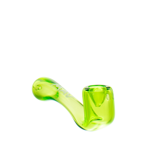 MAV Glass 5" Sherlock Hand Pipe in Green - Side View on White Background