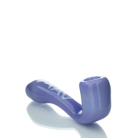 MAV Glass 5" Sherlock Hand Pipe in Purple - Side View on Seamless White Background