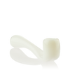 MAV Glass 5" White Sherlock Hand Pipe - Borosilicate Glass - Side View