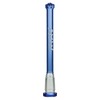 MAV Glass 5" Ink Blue Showerhead Slitted Downstem for Bongs, Glass on Glass Joint, Front View