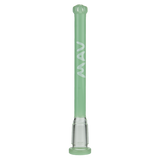MAV Glass 5" Showerhead Slitted Downstem in Seafoam, Glass on Glass Joint, Front View