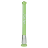 MAV Glass 5" Showerhead Slitted Downstem in Slime Green for Bongs, Front View