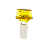 MAV Glass 7 Hole Pro Bowl in Gold, 14mm joint size for bongs, front view on white background