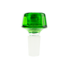MAV Glass 7 Hole Pro Bowl in Green, 14mm Joint Size for Bongs, Front View on White Background