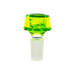 MAV Glass 7 Hole Pro Bowl in vibrant green, 14mm joint size, front view on a white background