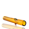 MAV Glass 7" Gold Steamroller Pipe - Angled Side View on Reflective Surface