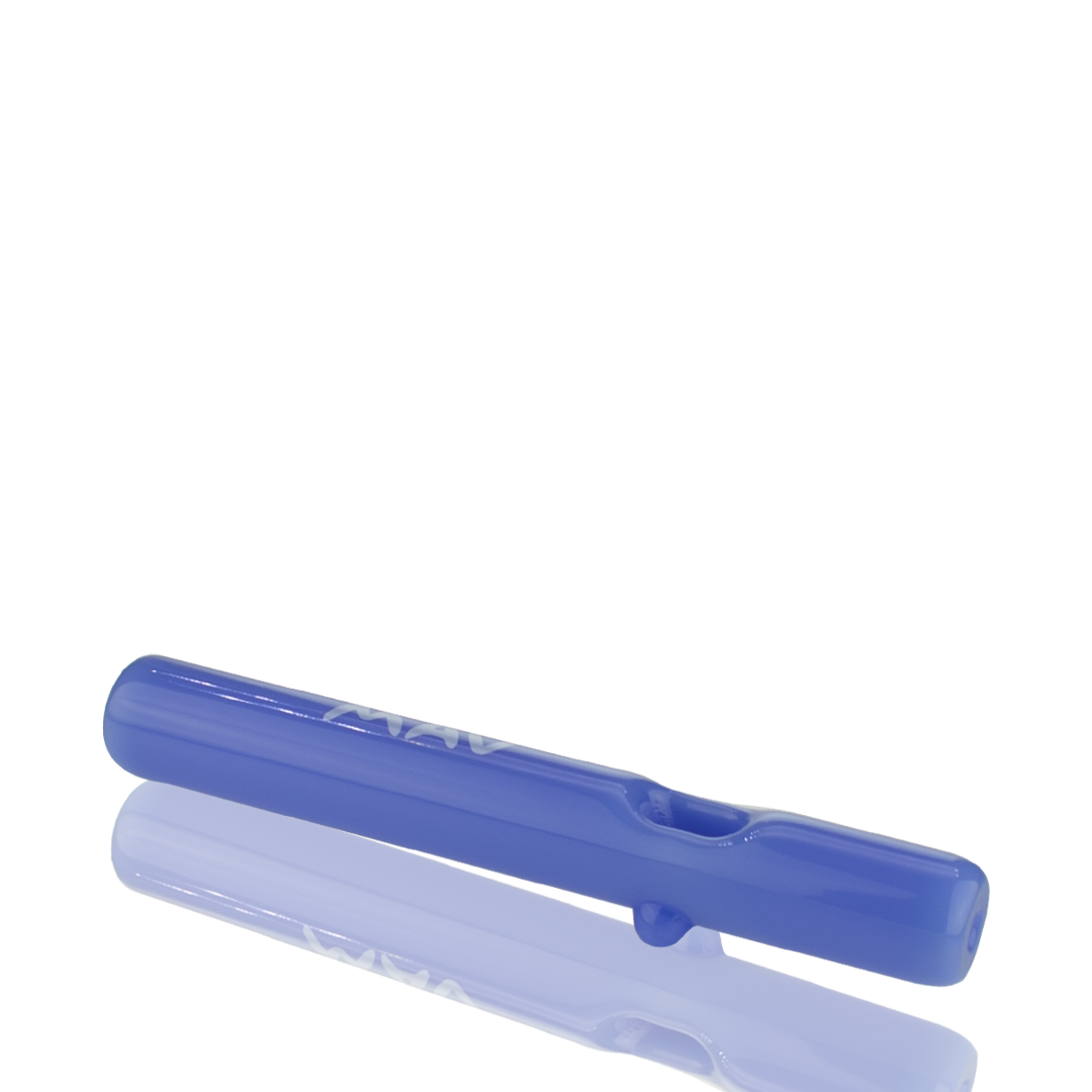 MAV Glass 7" Lavender Steamroller Hand Pipe, Side View on White Background