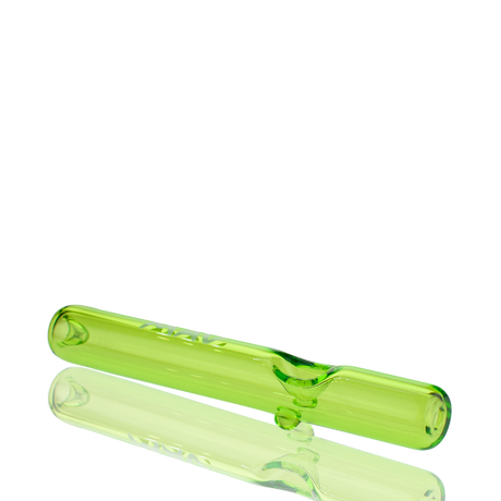 MAV Glass 7" Green Steamroller Hand Pipe for Concentrates, Angled Side View