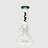 MAV Glass 8" Mini Beaker Bong with Forest Green Color Top and Clear Base, Front View