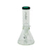 MAV Glass 8" Teal Top Mini Beaker Bong with 14mm Joint, Front View on White Background