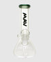 MAV Glass 8" Mini Beaker Bong with Color Top, Transparent Black, Front View