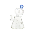MAV Glass Barrel Top Pyramid UFO Dab Rig with Showerhead Percolator and Blue Accents