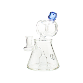 MAV Glass Barrel Top Pyramid UFO Dab Rig with Showerhead Percolator and Blue Accents