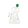 MAV Glass Barrel Top Pyramid UFO Dab Rig with Showerhead Percolator and Forest Green Accents