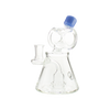 MAV Glass Barrel Top Pyramid UFO Dab Rig in Lavender, 7" with Showerhead Percolator, Side View