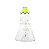 MAV Glass Barrel Top Pyramid UFO Dab Rig with Showerhead Percolator, 7" height, front view on white background