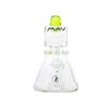 MAV Glass Barrel Top Pyramid UFO Dab Rig with Showerhead Percolator, 7" height, front view on white background