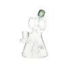 MAV Glass Barrel Top Pyramid UFO Dab Rig in Transparent Black with Showerhead Percolator - Front View