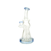 MAV Glass Beam Puck Perc Bent Neck Rig in Blue - Front View on Seamless White Background