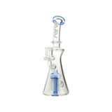 MAV Glass Bent Neck Jellyfish Rig in Blue with Tree Percolator and Glass on Glass Joint