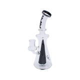 MAV Glass Bent Neck Long Pyramid Rig in Black, 9" Beaker Design with 14mm Joint