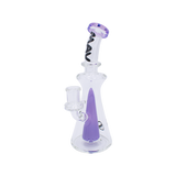 MAV Glass Bent Neck Long Pyramid Rig in Purple - Front View with 14mm Joint
