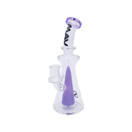 MAV Glass Bent Neck Long Pyramid Rig in Purple - Front View with 14mm Joint