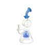 MAV Glass Bent Neck Showerhead Swiss Pyramid Bong in Lavender with Clear Percolator