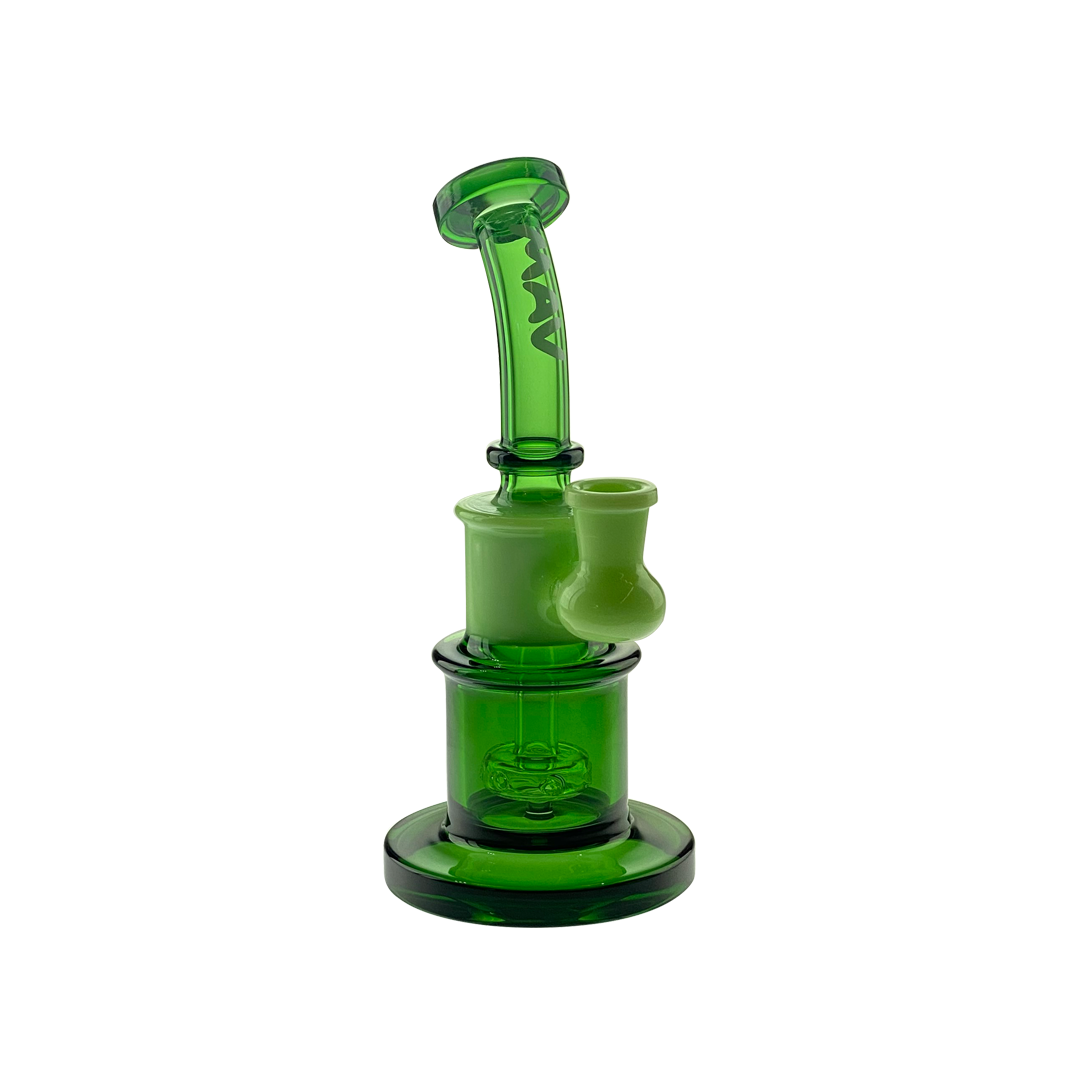 MAV Glass Birthday Cake Dab Rig in Green, Compact 8" Beaker Design with 14mm Joint