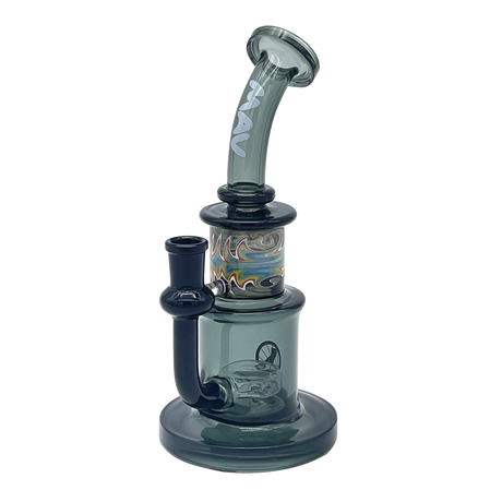 MAV Glass Birthday Cake Reversal Wig Wag Topping Dab Rig in Black, Angled Side View