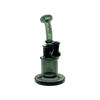 MAV Glass Birthday Cake Dab Rig in Smoke and Black, 8" Compact Beaker Design, Front View