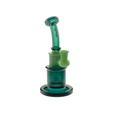 MAV Glass Birthday Cake Dab Rig in Teal, Compact 8" Beaker Design with 14mm Joint, Front View