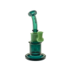 MAV Glass Birthday Cake Dab Rig in Teal, Compact 8" Beaker Design with 14mm Joint, Front View